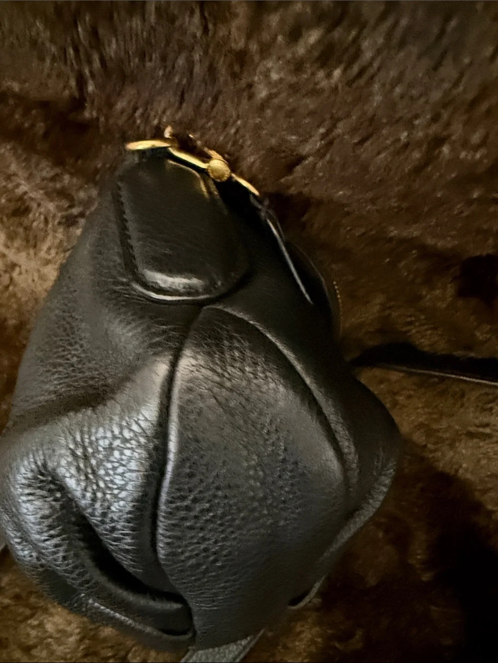 Marc by Marc Jacobs Black Leather Crossbody with Gold Plate
